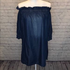 SALE Jean off shoulder dress